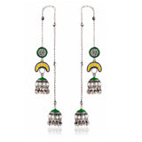 Meherbaan Chandbali Tassel Drop Earrings