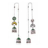 Meherbaan Chandbali Tassel Drop Earrings