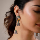 Meherbaan Chandbali Tassel Drop Earrings