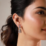 Phoolwari Silver Bloom Jhumka Earrings