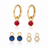 Trendy Golden Multi Charm Hoop Earrings
