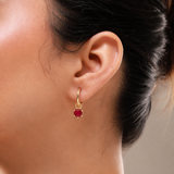 Trendy Golden Multi Charm Hoop Earrings