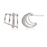 Silver Orbit Sparkle Hoop Earrings