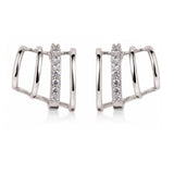 Silver Orbit Sparkle Hoop Earrings