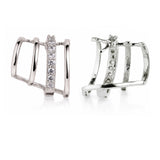 Silver Orbit Sparkle Hoop Earrings