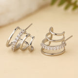 Silver Orbit Sparkle Hoop Earrings
