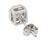 Men Collection Oxidised Silver Princess Cut American Diamond Square Stud Earring for Men