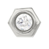 Men Collection Silver American Diamond Hexagon Stud Earring for Men with Everyday and Classic Styling