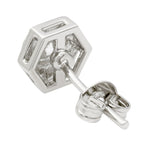 Men Collection Silver American Diamond Hexagon Stud Earring for Men with Everyday and Classic Styling