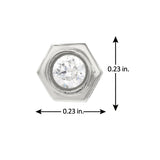 Men Collection Silver American Diamond Hexagon Stud Earring for Men with Everyday and Classic Styling