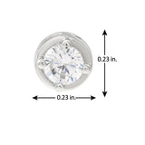Men Collection Oxidised Silver American Diamond Round Stud Earring for Men with Classic Everyday and Smart Casual Styling