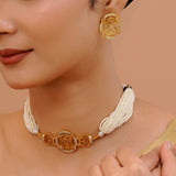 Radiant Veil Choker Necklace Set - Noor