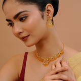 Lattice Choker Necklace Set - Noor