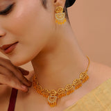 Lattice Choker Necklace Set - Noor