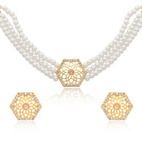 Aureole Choker Necklace Set - Noor