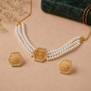 Aureole Choker Necklace Set - Noor