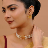 Aureole Choker Necklace Set - Noor
