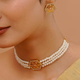Aureole Choker Necklace Set - Noor