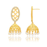 Golden Veil Jhumki Earring - Noor