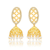 Golden Veil Jhumki Earring - Noor