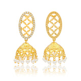 Golden Veil Jhumki Earring - Noor