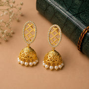 Golden Veil Jhumki Earring - Noor