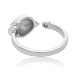 Men Collection Hanuman Ji Gada Adjustable Silver Tone Brass Finger Ring for Men Carved Spiritual Design
