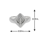 Men Collection Khanda Sikh Symbol Adjustable Silver Tone Brass Finger Ring for Men Engraved Religious Design