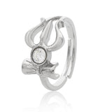 Men Collection Shiv Trishul Adjustable Silver Tone Ring