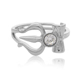 Men Collection Shiv Trishul Adjustable Silver Tone Ring