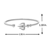 Festive Silver Finish Shiv Trishul Religious Cuff Kada Bracelet for Men for Everyday and Ethnic Styling
