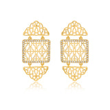 Golden Geometry Dangle Earring - Noor