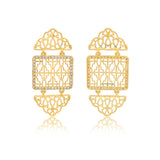 Golden Geometry Dangle Earring - Noor