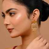 Golden Geometry Dangle Earring - Noor