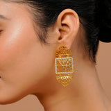 Golden Geometry Dangle Earring - Noor