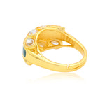 Meher - Diwan ring, Women Gold Kundan Enamel Ring