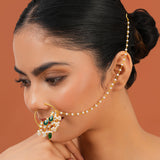 Meher - Diwan nosering, Women Gold Pearl Chain Nath