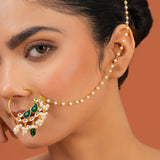 Meher - Diwan nosering, Women Gold Pearl Chain Nath