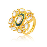 Meher - Takht Ring, Women Gold Adjustable Ring