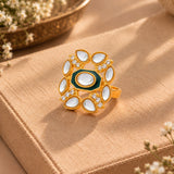 Meher - Takht Ring, Women Gold Adjustable Ring