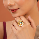 Meher - Takht Ring, Women Gold Adjustable Ring