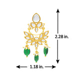 Meher - Shahkaar Dangler Earring, Women Gold Green Dangler