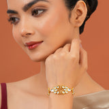 Meher - Noorzaad Bracelet, Women Gold Kundan Bracelet