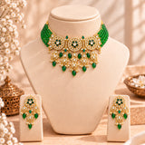 Meher - Noor Mahal Choker necklace, Women Gold Kundan Choker Set
