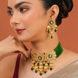 Meher - Noor Mahal Choker necklace, Women Gold Kundan Choker Set
