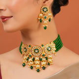 Meher - Noor Mahal Choker necklace, Women Gold Kundan Choker Set