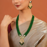 Meher - Shahnoor Long necklace, Women Gold Kundan Long Set