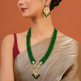 Meher - Shahnoor Long necklace, Women Gold Kundan Long Set