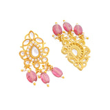 Meher - Gul Mahal necklace, Women Gold Pink Bridal Set