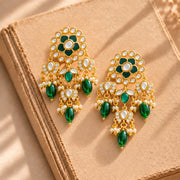 Meher - Noor Mahal Dangler earring, Women Gold Kundan Dangler